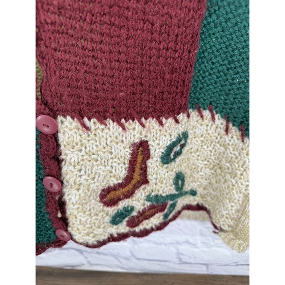 Vintage 90's Huntington Ridge Hand  Knit Vest Womens M  Grandmacore Cottagecore - Picture 3 of 8
